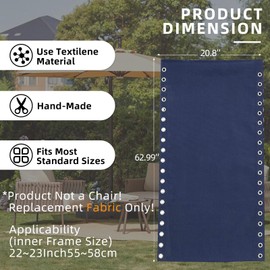 ROUDUELS Zero Gravity Chair Replacement Fabric，21 Inch Wide for Oversized XL Repair Cloth Anti Gravity Chairs Outdoor Recliner Patio Lounge Lawn Beach Sling Chair Bungee Recliner Mesh Canvas