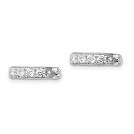 Auriga Fine Jewelry 925 Sterling Silver Rhodium- Plated CZ Ear Cuff Earrings (L-11 mm, W-11 mm)