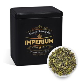 Imperium Mango Oolong Tea Loose Leaf (4oz), Hand-Picked Premium Oolong, Brews 100 Cups, Natural Beverage for Well-Being, Harmonious Floral Undertones, Tropical Sweetness and Smooth Fruity Taste