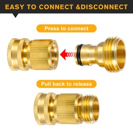 3/4 Inch Brass Garden Hose Quick Connectors Durable Quick Connect Hose Fittings Easy Hose Quick Connect Water Hose Quick Connect for Effortless Switching Between Hoses and Nozzles (1)
