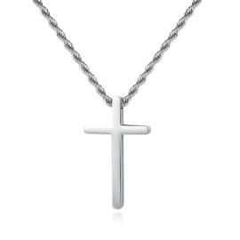 GAVU Gold Silver Black Stainless Steel Cross Pendant Necklace for Men, Stainless Steel, No Gemstone