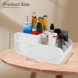 Makeup Organizer Drawers and Compartments Design Large Capacity Desk Organizer Cosmetic Organizer Compact Jewellery Organiser Box Skin Makeup, Care, Lipstick,Jewelry for Bathroom, Bedroom
