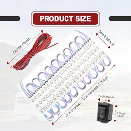 Super Bright Lighting Dome Lamp 12V 120 LEDs Van Interior Light Kits for Car Boats Trailers Lorries Transit Auto Vehicle White Car LED Ceiling Lights Kit (40 Modules)