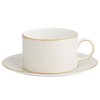 【正規輸入品】ウェッジウッド(Wedgwood) ジオ ゴールド ティーカップ&ソーサー 約200ml 結婚祝い プレゼント 40007548