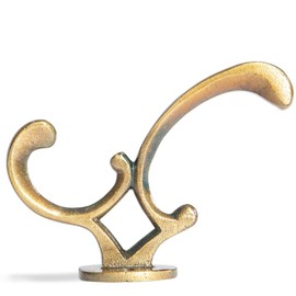 Hammer and Tongs - Ornamental Hat & Coat Hook - W30mm x H130mm - Brass - Pack of 5