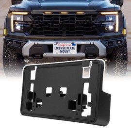 Quick Install Front License Plate Holder Compatible with Ford F150 2021-2023 2.7L,3.0L,3.5L V6 ABS License Plate Mounting Bracket Replacement Frame with Screws,Replaces OEM# ML3Z-17A385-BB & FO1068187