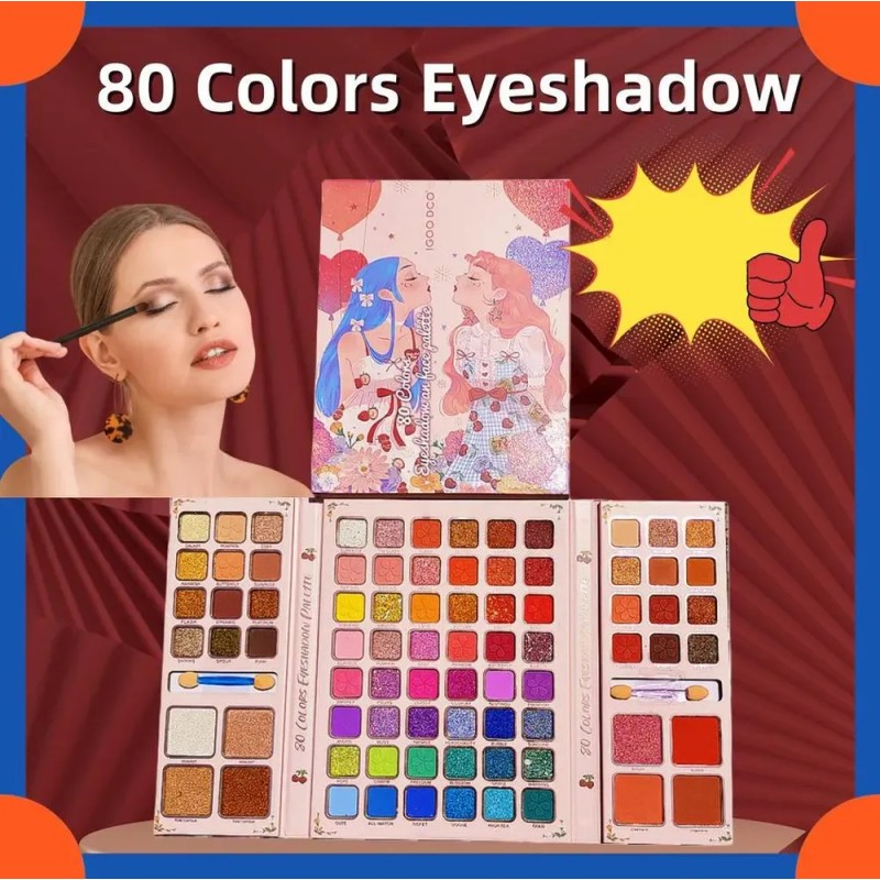 Paleta De Maquillaje De 80 Pcs Maquillaje Sombras Glitter