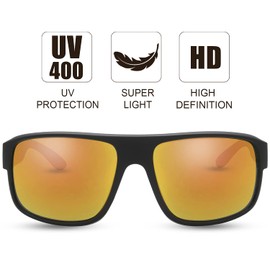 The Fresh Vintage Sunglasses for Men Women Retro Square Sun Glasses (6215RV01 Matte Black, Red Mirror)