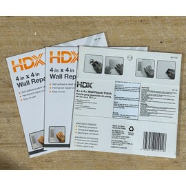 HDX 4" x 4" Wall Repair Patch Self Adhesive Steel Patch Holes Lot of 6