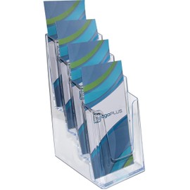 ogoPLUS 4 Tier Brochure Holder DIN Long Portrait Format / Multiple Brochure Stand, Flyer Stand, Flyer Holder, Advertising, Stand, Table Brochure Stand, Wall Mounting, Brochure Box