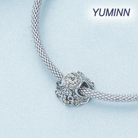 YUMINN Christmas Series Charms 925 Sterling Silver for Women Bracelets & Necklaces Dangle Pendant Christmas Jewellery Gifts for Women, Sterling Silver, Cubic Zirconia