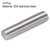sourcing map M10 x 40 mm Fully Threaded Rod 304