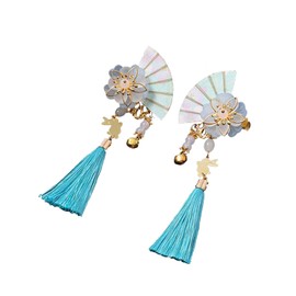 Fan, Hair Ornament, Tassel, Fan, Flower, Hair Clip, Chinese Style, Chinese Style, Yukata, Kimono, Hair Accessory, Headdress, Children's Hair Ornament, School Ceremony, Graduation Ceremony,