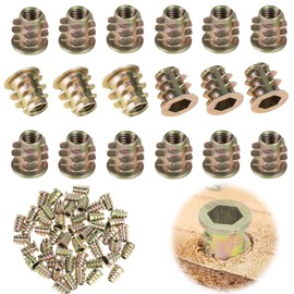 Insert Nut Embedded Nut Hex Socket Set of 50 M4 x 10mm Zinc Alloy High Hardness Hex Socket Screw Type Joint Parts Fixtures Furniture Joint Repair Tools Joint Hardware