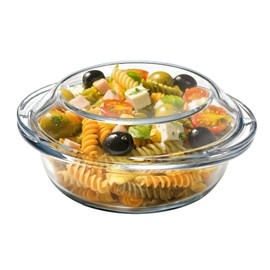 13OZ Mini Glass Casserole Dish With Lid, 5.5in Oven Safe Bakeware with Handles, Microwave Oven Safe Glass Bowl with Lid