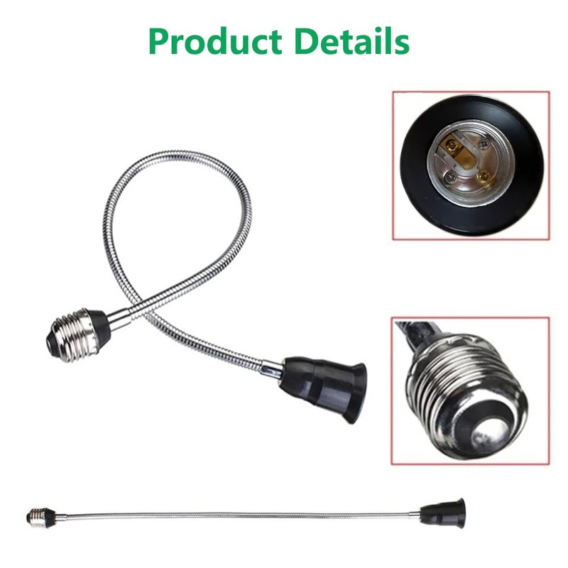 E26/E27 60cm/24 inch Extension Socket Extender Adapter, E26 to E26