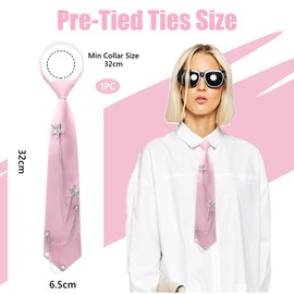 Kinretixia Pink Ties for Women Long Tie JK Uniform Tie Slim Tie Adjustable Tie for Girls Graduation Business Pink, pink