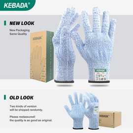 Kebada Cut Resistant Gloves, 100% Food Grade Cutting Gloves, ANSI A4 Protection Anti Cut Gloves; Glass-Free and Steel-Free, Level 5 Knife Gloves C4, 6 Pairs, Small