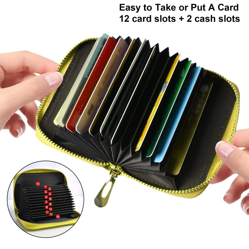 ProChosen Credit Card Holder Wallet,RFID Blocking Small Wallets Genuine Leather