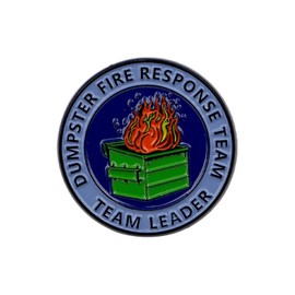 Dumpster Skip Fire Response Team Enamel Pins, Funny Brooches for Office Hilarious Badge Gifts for Coworkers Team Leader (1pcs-Blue)