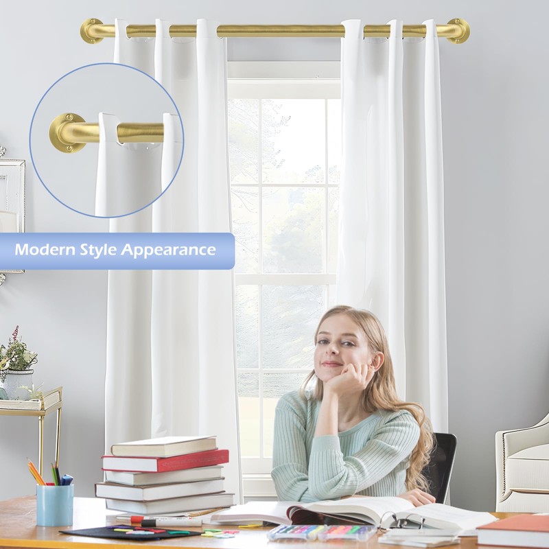 2 Pack Gold Wrap Around Curtain Rods,Gold Curtain Rods for