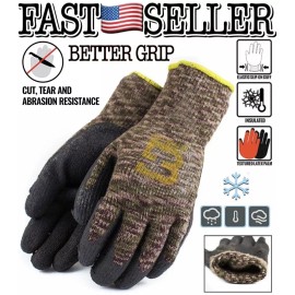 Better Grip Military Camo Insulated Winter Rubber Coated Gloves, Large *NWT/FAST