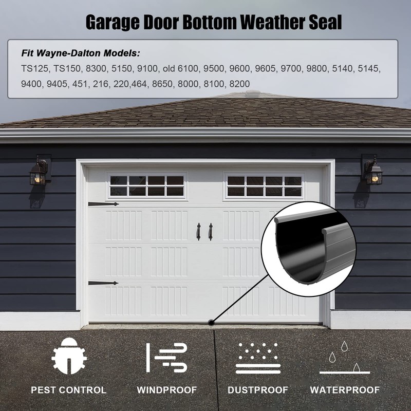 Replacement Wayne Dalton Garage Door Bottom Weather Seal 154448 for