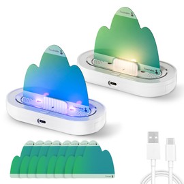 ULTRABOT Rechargeable Flying Insect Traps for Indoor Outdoor Battery Operated Fruit Fly Traps with Light Attraction and Bait Stations 2 Portable Gnat Insect Killers with 10 Double-Sided Sticky Boards