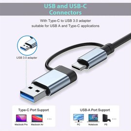 Boulton USB Hub 3.0-7 in 1 USB C Hub Multiport Adapter with 2x USBC Data Ports 1x USB3.0 and 4xUSB 2.0 – Type-C Docking Station, USBC Adaptor for MacBook Windows Laptops PS Tablet