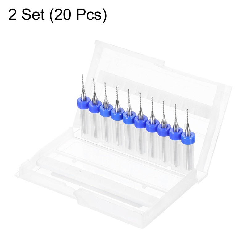 sourcing map 2 Set (20pcs) PCB Drill Bit Set 1/8"