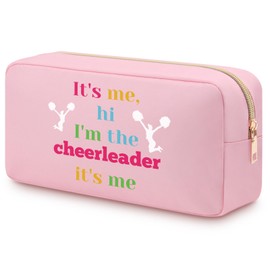 Cheerleading Gifts for Girls Makeup Bag for Cheerleader Cheer Bag Stuff Gifts for Girls Cheerleaders Cheerleading Teammate Gift for Women I'm The Cheerleader Double Side Toiletry Bag