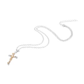 BESPORTBLE 1pc Elegant Rose Cross Necklace for Women Stylish Neck Chain present for Birthdays Special Occasions Chic Design with Color and Brightness