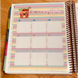 Handmade Grocery List/Shopping Planner Dashboard for use w/ Erin Condren Life Planner-
