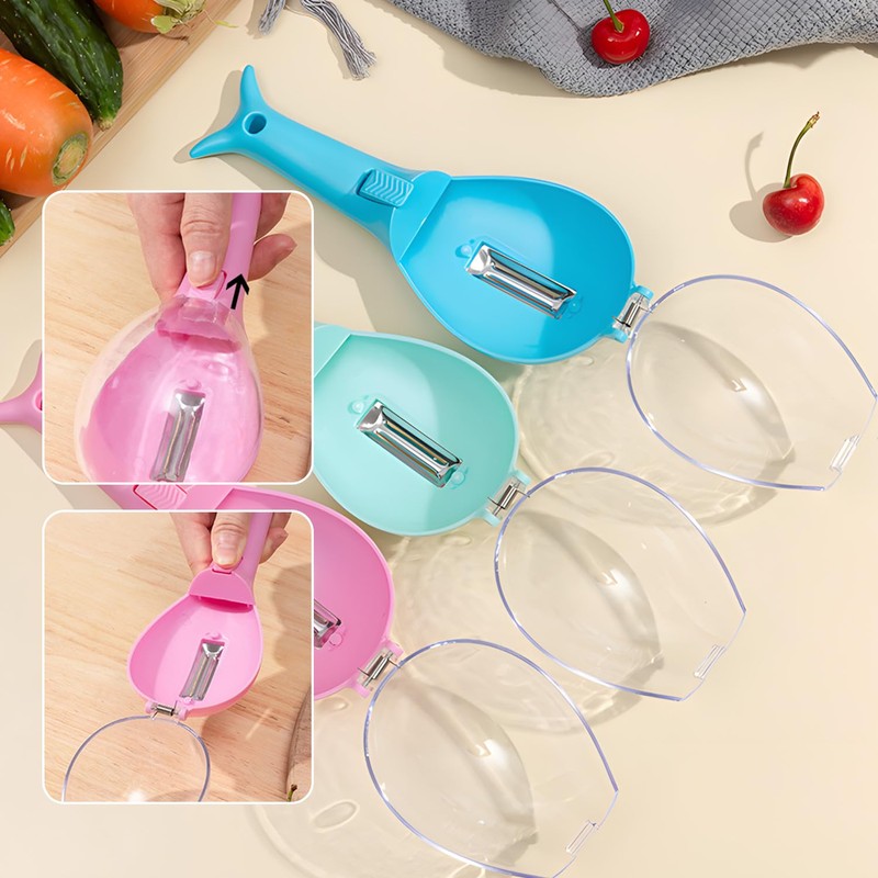 2PCS Peeling Knife with Storage Box, Fruit And Vegetable Peeler