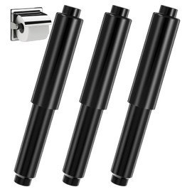 Toilet Paper Holder Rod, 3Pcs Black Toilet Paper Rod Replacement for Extra Large Rolls, Easy Install Bathroom Accessory