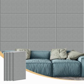 Reverbeon 4PCS Acoustic Panels, 24"x12" Fabric Soundproof Wall Panels, Self-Adhesive Sound Absorbing Panels for Home, Office, Studios (Mist Graphite)
