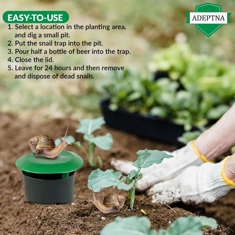 ADEPTNA ECO FRIENDLY NON-TOXIC PLASTIC SLUG AND SNAIL TRAP –