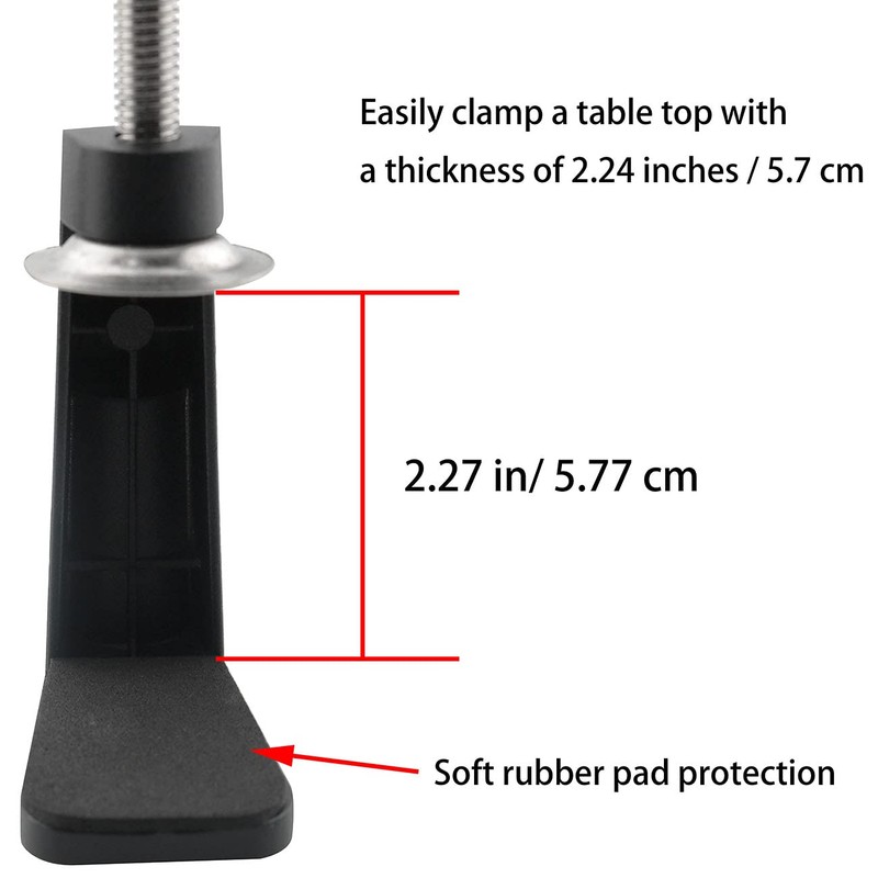 Ruiwaer Black C-Clamp Cantilever Bracket Clamp Holder Desk Lamp Clip