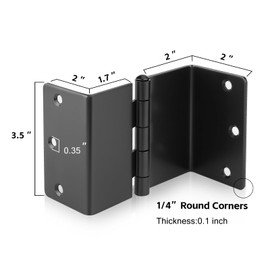 Haidms 3 Pack Offset Hinges Black Expandable Door Hinges 3.5 Inch Heavy Duty Full Mortise Door Hinges with 1/4'' Radius Corner