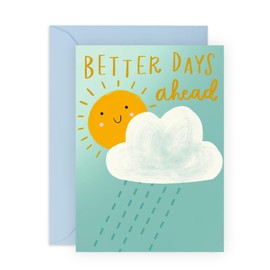 Motivational and Encouragement Greeting Card - Sunshine and Rain - Get Well Soon Card for Him, Her, Friends, Sister, Brother, Son, Daughter, Niece, Nephew, Auntie, Bestie - Comes with Stickers