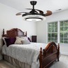 LUOLAX 42in Fandelier Ceiling Fan with Lights and Bluetooth Speaker,Modern