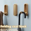 Gyinere 2 Pcs Folding Coat Hooks,Folding Coat Hook,Folding Wall Hooks,Hooks,Gold