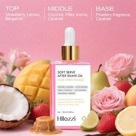 Yunmeng After Shave Oil Women for Ingrown Hair and Razor Burns, Razor Bumps Stopper Soothing & Hydrating Post Shave Oil, Fast Absorption, Sensitive Skin Safe, 100ml, Strawberry and Vanilla