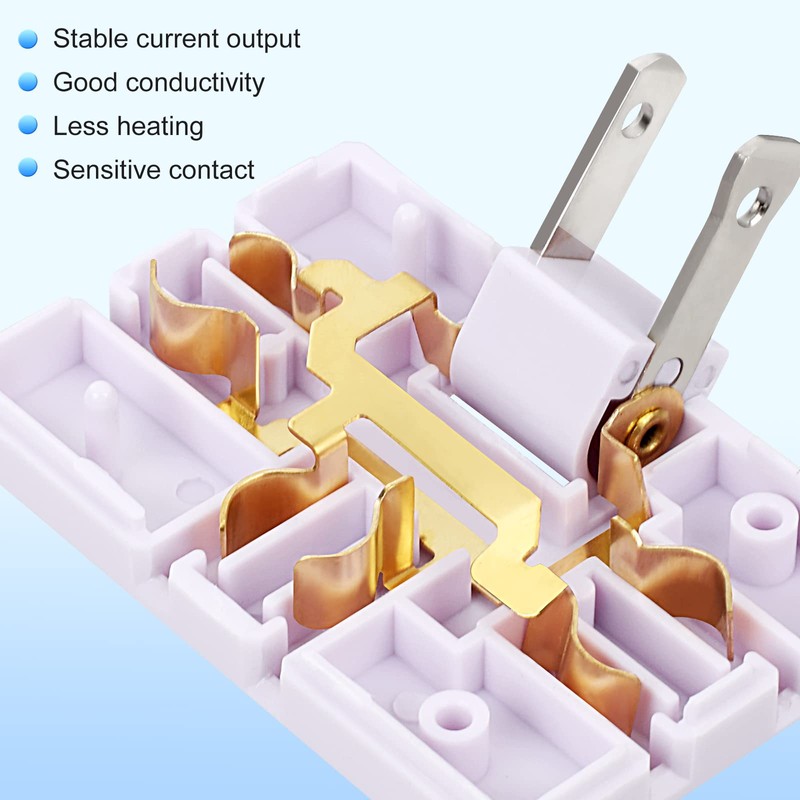 3 Pack AC Flat Wall Outlet Extender Flat Plug Adapter