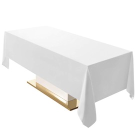 Surmente 60 x 120 Tablecloth for Rectangle Tables Polyester Oblong Table Cloth for Weddings, Banquets, or Restaurants （White） ...