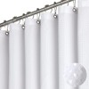Dynamene Long White Fabric Shower Curtain - Waffle Textured Tall