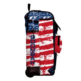 Boombah Rolling Catchers Superpack Bat Bag - 23-1/2" x 13-1/2" x 9-1/2" - Telescopic Handle - Holds 4 Bats - Wheeled Version - USA Duty Red/Royal Blue/White