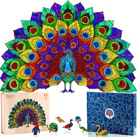 Peacock Jigsaw Puzzle for Adults XL 330 Piece (18.1”x12”) – Animal Wooden Jigsaw Puzzles for Adults by The Puzzled Tree