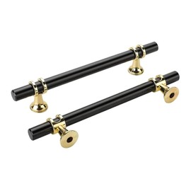 SYZOW 6 Pack Black Cabinet Pulls 160mm Black Kitchen Handles - Modern Drawer Pulls Black Cabinet Hardware Pulls for Kitchen