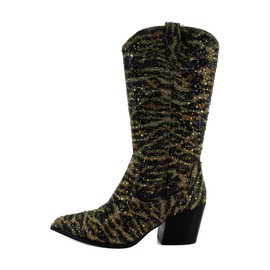 Betsey Women's Cash Western Boot, Leopard, 7